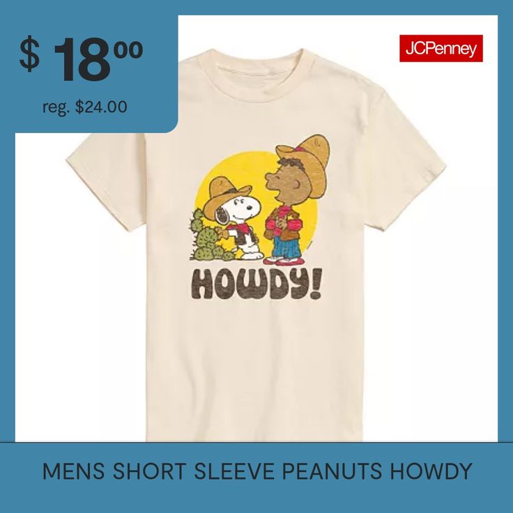 Walk around in style with this officially licensed T-shirt. Our adult short sleeve T-shirt is lightweight, soft and durable; perfect for everyday wear. Character: Peanuts, SnoopyClosure Type: Pullover HeadFit: Regular FitNeckline: Crew NeckSleeve Length: Short SleeveFiber Content: 100% CottonFabric Description: KnitCare: Machine WashMaterial: CottonCountry of Origin: Imported Tops Graphic, Mens Crew Neck, Men Short Sleeve, Shirts Tops, Peanut, Graphic T Shirt, Mens Short, Everyday Wear, Graphic Tshirt