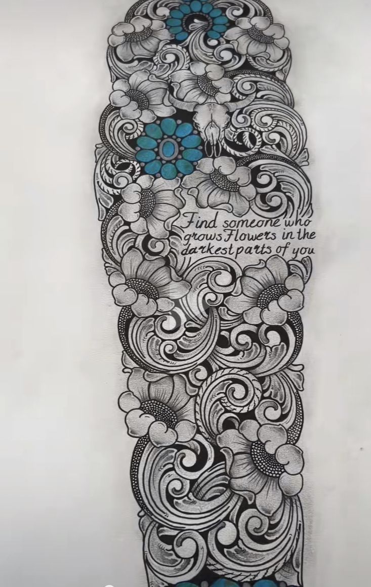 the back side of a skateboard with an intricate design on it