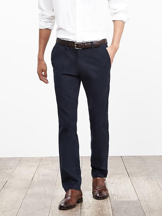 Aiden Slim-Fit Chino | Banana Republic Fitted Chinos For Business Casual With Pockets, Flat Front Chinos For Business Casual, Fitted Chinos With Side Pockets For Business Casual, Casual Cotton Chinos For Semi-formal Occasions, Slim Fit Flat Front Chinos With Pockets, Fitted Chinos With Pockets For Semi-formal Occasions, Fitted Semi-formal Chinos With Pockets, Fitted Chinos For Semi-formal Occasions, Fitted Cotton Chinos For Semi-formal Occasions