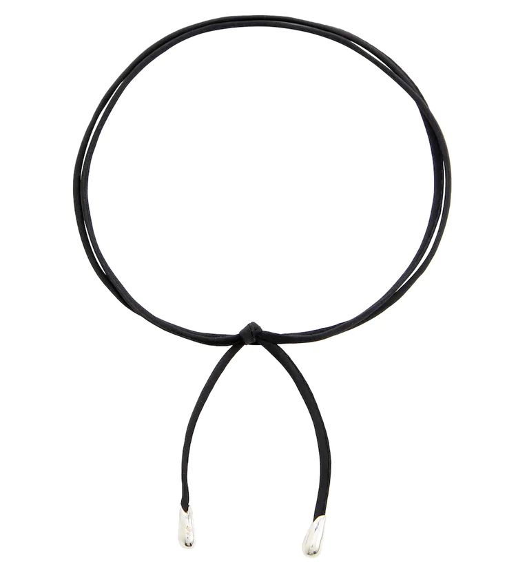 Sophie Buhai - Elegant Shoelace sterling silver and silk choker | Mytheresa Chic Adjustable Lariat Choker Necklace, Elegant Lariat Choker With Adjustable Length, Elegant Lariat Jewelry With Adjustable Cord, Elegant Black Necklace With Adjustable Cord, Elegant Sterling Silver Necklace With Adjustable Cord, Formal Lariat Jewelry With Adjustable Cord, Elegant Lariat Necklace With Adjustable Cord, Elegant Adjustable Cord Choker As Gift, Adjustable Elegant Sterling Silver Choker