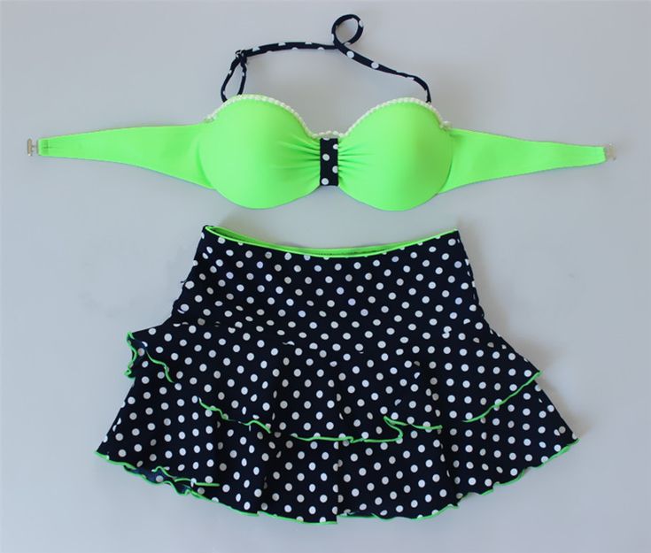 Hot Sweet Dot Bead Women Swimsuit Bikini Swimdress Fitted Polka Dot Swimwear, Polka Dot Fitted Swimwear, Polka Dot One-piece Swimwear For Pool, Polka Dot One-piece Beachwear Swimwear, Polka Dot One-piece Beachwear, Fitted Polka Dot Beachwear Swimwear, Polka Dot One-piece Swimwear For Vacation, Polka Dot Tankini For Summer Swimming, Summer Polka Dot Tankini For Swimming