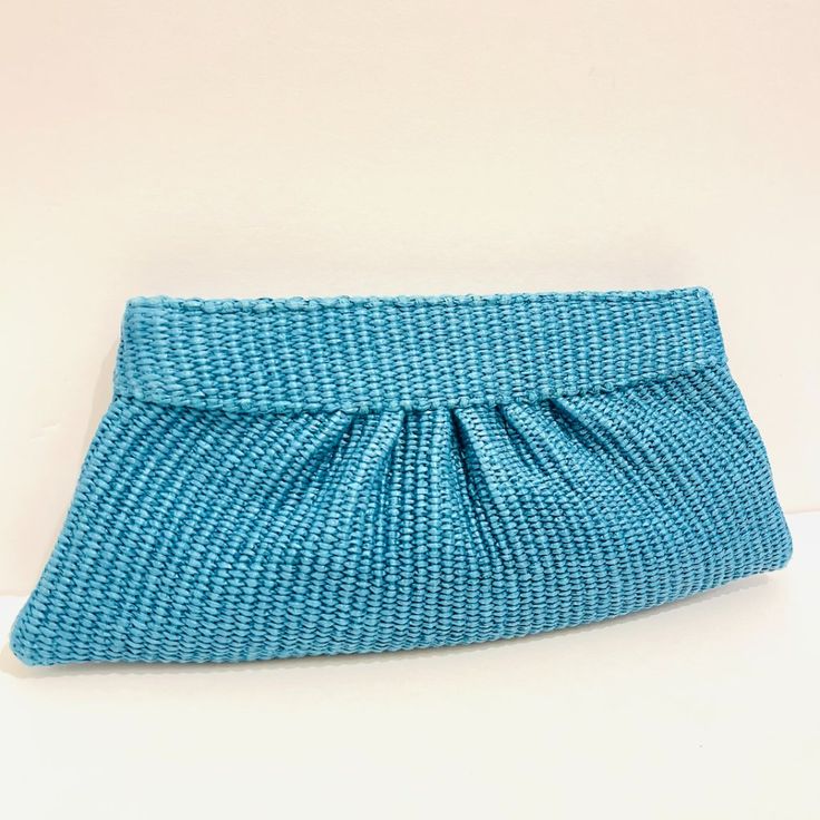 Turquoise Laura Merkin Handbag Blue Handmade Evening Bag For Everyday Use, Blue Rectangular Clutch With Removable Pouch, Blue Clutch Shoulder Bag, Blue Pouch Bag With Removable Pouch, Blue Rectangular Clutch For Everyday, Everyday Blue Rectangular Clutch, Blue Clutch With Removable Pouch, Blue Pouch Shoulder Bag, Blue Clutch Bag For Daily Use