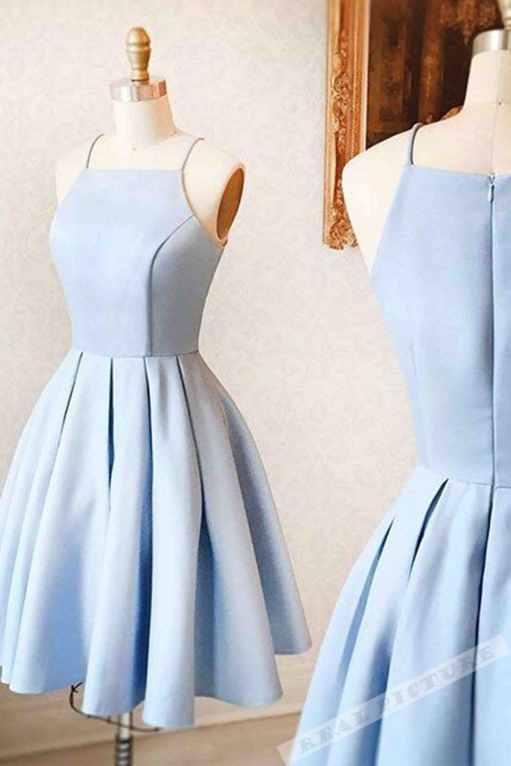 Light blue satin simple short dress,mini dress for teens,129 on Storenvy Light Blue Homecoming Dress, Simple Homecoming Dresses, Homecoming Dress Short, Light Blue Prom Dress, Cute Homecoming Dresses, Evening Mini Dresses, Formal Occasion Dress, A Line Cocktail Dress, Satin Homecoming Dress