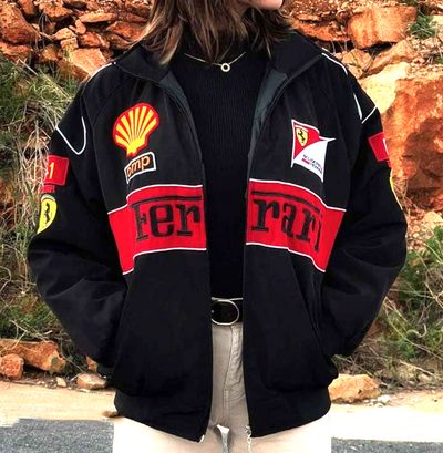 Ferrari F1 Jacket, Black Ferrari Jacket, Vintage Ferrari F1, Ferrari Racing Jacket, F1 Jacket, Black Ferrari, Ferrari Vintage, Ferrari Jacket, Flying Jacket