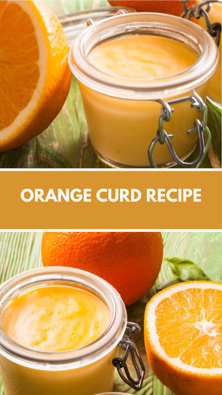 orange curd recipe in mason jars with sliced oranges