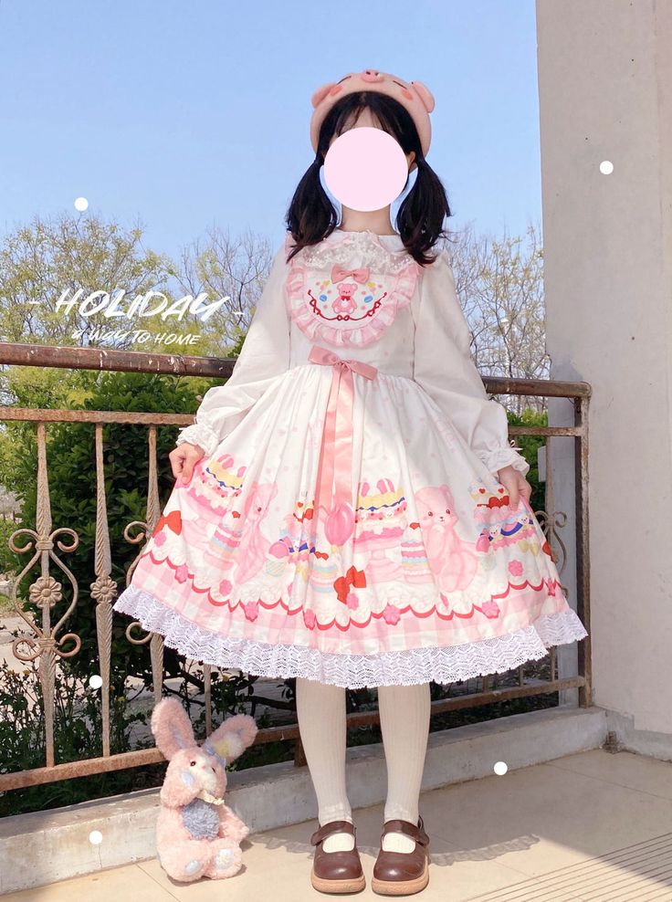 JSK Dress Ready to Ship Sweet Bear Sweet Lolita Dress – nbsama Sweet Halloween Costumes, Baker Outfit Aesthetic, Lolíta Dress, Lalaloopsy Costume, Candy Outfits, Angelic Pretty Dress, Dessert Dress, Jsk Dress, Lolita Outfit