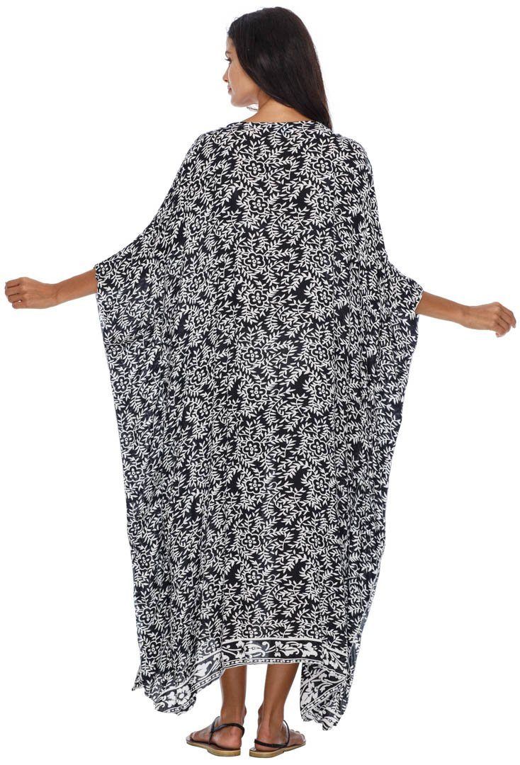 Enjoy this long lightweight butterfly cover-up for any beach outing, lake trip, or boating adventure. Toss it on and easily add stylish coverage to your bathingsuit. Made of breathable material this top is the perfect go-to vacation item that leaves you feeling comfortable and confident. The oversized topper could even be used as a casual tunic top. Whatever your style calls for that day, this is the topper for you! Made from lightweight rayon material Butterfly design Semi-sheer fabric Machine Floral Print Flowy Maxi Cover-up, Long Flowy Cover-up For Vacation, Flowy Long Cover-up For Vacation, Flowy Black Summer Cover-up, Casual Long Printed Cover-up, Printed Flowy Maxi-length Cover-up, Flowy Printed Maxi Length Cover-up, Summer Beach Maxi Dress With Butterfly Sleeves, Butterfly Sleeve Maxi Dress For Summer Beach