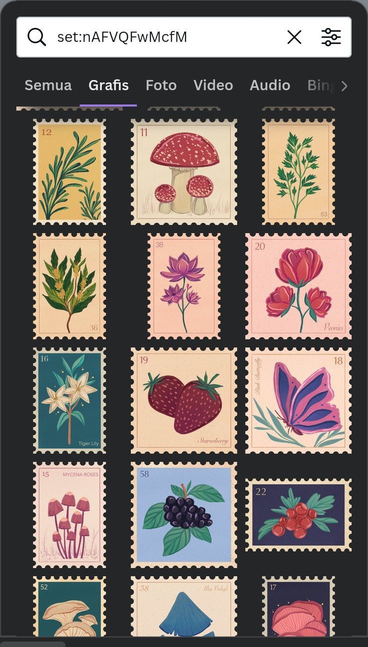 stamps with flowers and plants on them