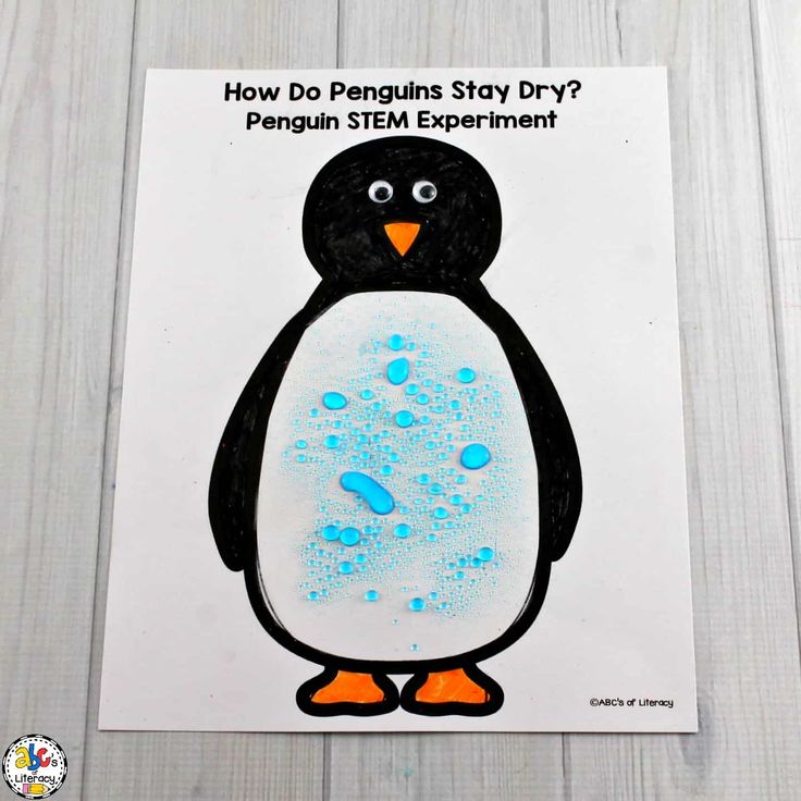 a penguin with blue bubbles on it's body and the words how do penguins stay dry?