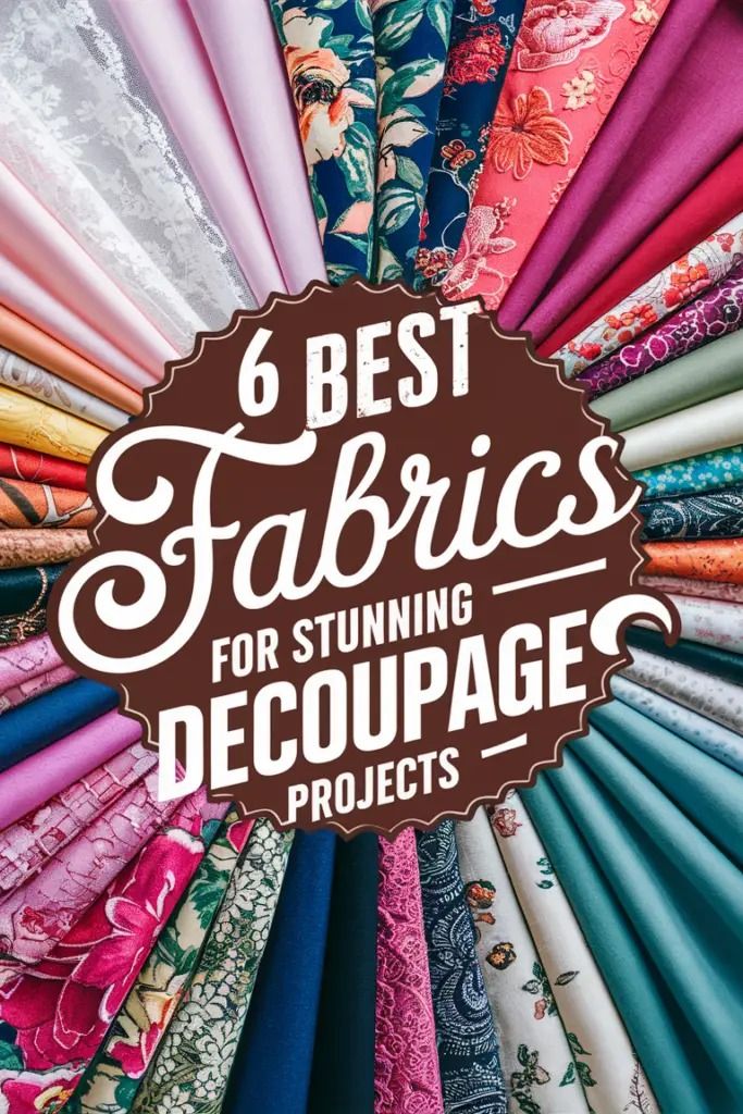 colorful fabrics with the title 6 best fabrics for stunning decoupage projects on it