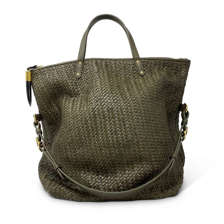 Olive Woven Morleigh Foldover Tote – Kempton  Co. Foldover Bag, Woven Leather Tote, Woven Leather Bag, Olive Green Color, Small Pouches, Gorgeous Bags, Small Shoulder Bag, Everyday Bag, Small Accessories