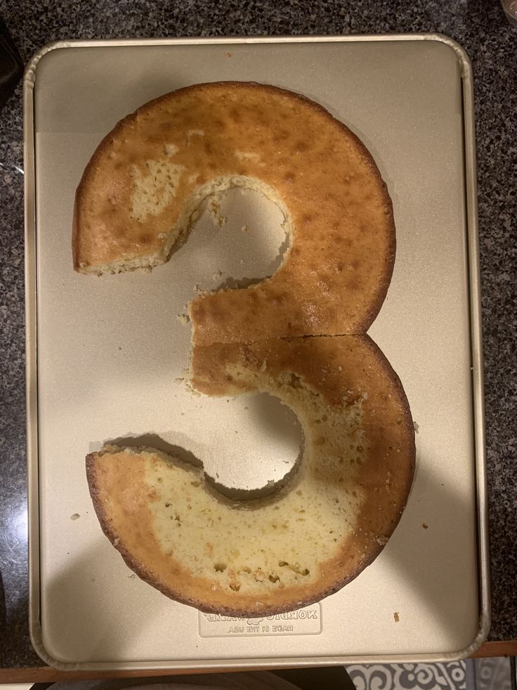 the number 3 is made out of cake batter