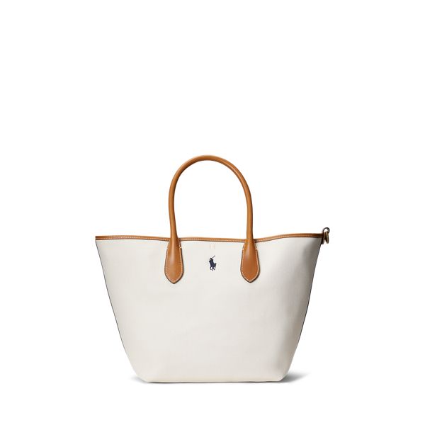 Reversible Canvas Medium Bellport Tote for Women | Ralph Lauren® UK Uni Bag, Ralph Lauren Tote, Ralph Lauren Handbags, Handbags For School, Best Tote Bags, Ralph Lauren Bags, Ralph Lauren Leather, Women Ralph Lauren, Ralph Lauren Women