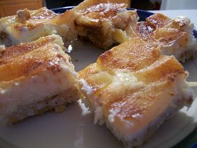 several pieces of dessert sitting on a plate