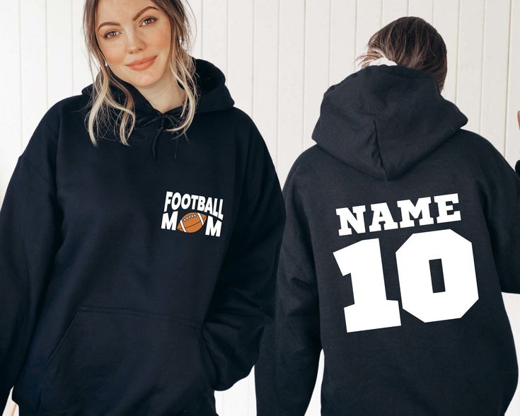 "Show your support with our Custom Football Mom Sweatshirt! Personalize it with your name and favorite player's number for a special touch. This Mother's Day, celebrate your role as the biggest fan with our cozy hoodie. It's the perfect gift for any football-loving mom. Order yours now and cheer on the team in style!" Hi all, welcome to the Comfy Tee Design, It's so nice to see you here. If you are looking for soft, comfy and high quality sweatshirts, I have good news for you: You're at the righ Sporty Crew Neck Hoodie For Team Events, Sporty Hoodie Sweatshirt For Team Events, Sports Team Hoodie With Crew Neck, Fan Apparel Fleece Hoodie With Team Name, Sports Team Hoodie In Black, Black Sports Hoodie With Team Name, Sporty Cotton Hoodie For Team Events, Team Spirit Fleece Hoodie With Team Name, Team Spirit Fleece Hoodie