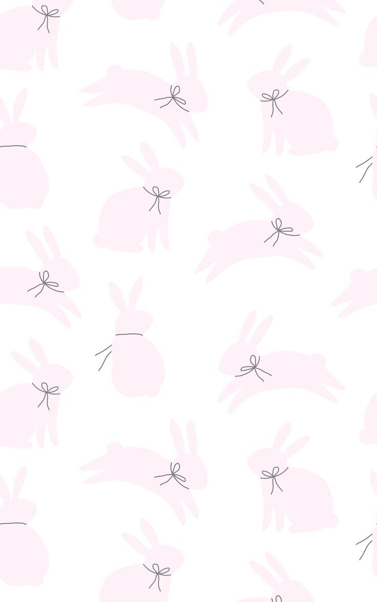 a pink background with rabbits on it