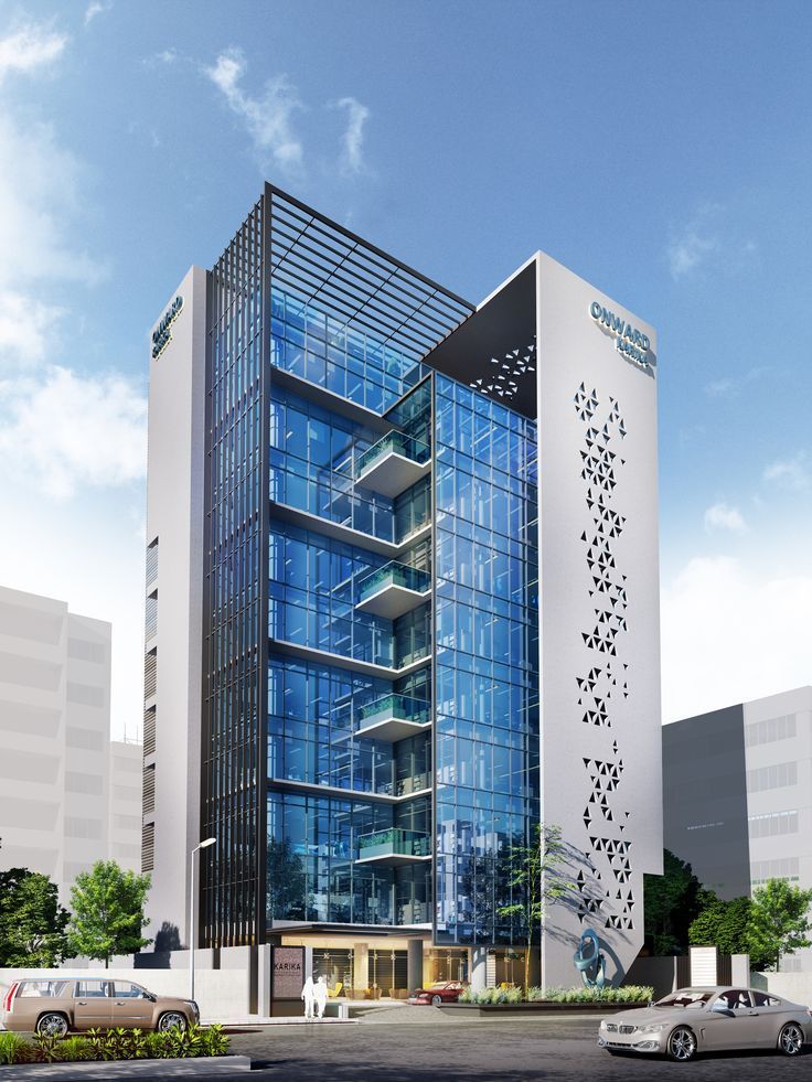 an artist's rendering of the exterior of a modern building with glass and steel