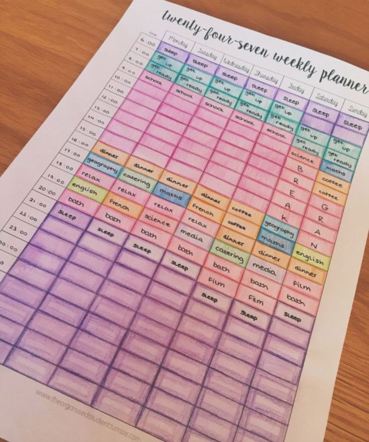 a printable weekly planner on top of a wooden table