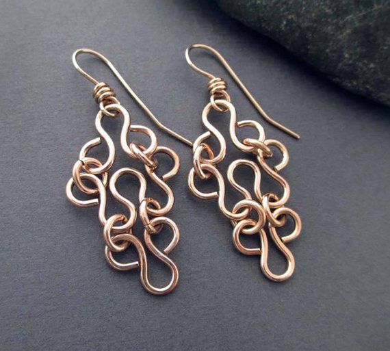 Solid Bronze Filigree Earrings Metal Lace Dangle Earrings Artisan Handmade Modern Jewelry 8th or 19t Elegant Copper Filigree Jewelry, Elegant Copper Wire Drop Earrings, Elegant Teardrop Copper Wire Earrings, Elegant Rose Gold Copper Wire Jewelry, Elegant Bronze Wire Wrapped Jewelry, Elegant Rose Gold Earrings With Copper Wire, Elegant Hand Forged Brass Chandelier Earrings, Elegant Handmade Copper Chandelier Earrings, Gold Hand Forged Chandelier Earrings As Gift