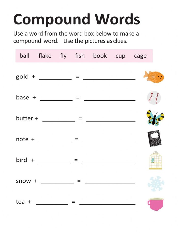 compound words worksheet with pictures on it