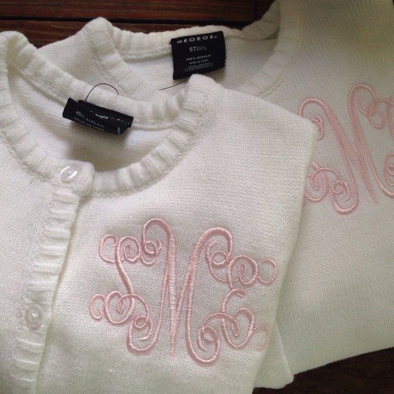 Girls sweater Monogrammed Personalized Embroidered Pink sweater, white sweater, navy sweater or blue Poppy Embroidery, Monogram Sweater, Girls Jumpers, Girls Sweater, Pink Monogram, Ralph Lauren Kids, Navy Sweater, Machine Embroidery Applique, School Uniforms