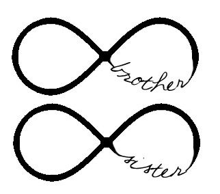 an infinite sign with the words mother and father written in cursive writing