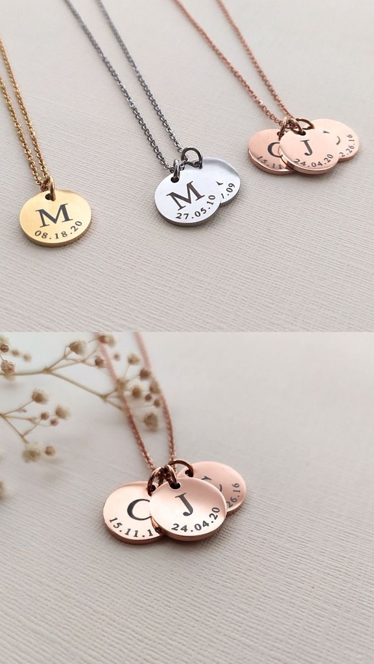 Personalized Stainless Steel Jewelry For Gifts, Customizable Stainless Steel Necklaces As Gift For Mom, Customizable Stainless Steel Necklaces - Gift For Mom, Customizable Stainless Steel Necklace For Mom, Personalized Rose Gold Stainless Steel Necklaces, Mother's Day Personalized Stainless Steel Jewelry, Adjustable Initial Pendant Necklace For Valentine's Day, Personalized Rose Gold Necklaces For Mother's Day, Valentine's Day Necklace With Initial Pendant