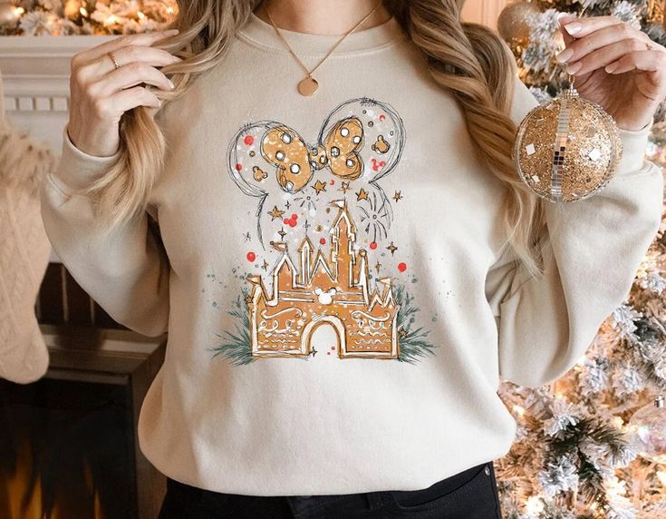 Swiss Clothing, Disney Gingerbread, Gingerbread Castle, Gingerbread Shirt, Family Shirts Disney, Travel Sweater, Castle Christmas, Disneyland Christmas, Disney Christmas Shirts