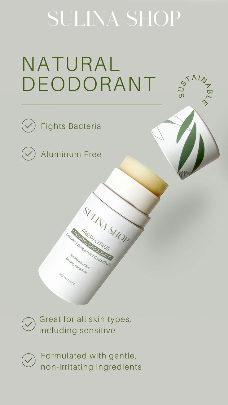 the product label for suuna shop natural deodorant is shown above it