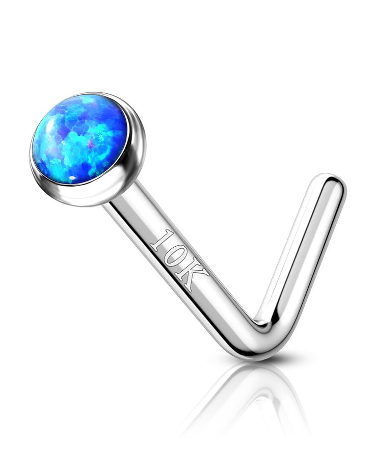 PRICES MAY VARY. 【Value Pack】: 1 Pcs 10k White Gold L Bend Nose Stud, 10 karat white gold Nose Rings Stud， The opal embedded in the White Gold Nose Ring Stud adds a touch of elegance and uniqueness to your nose piercing. Benefit from the beauty and charm provided by the inclusion of this stunning opal gemstone. 【10k Gold Nose Stud Size】: 20 Gauge=0.8mm, Bar Length: 6mm. The nose bend design of this nose stud makes it easy to insert and secure in your nose piercing. Experience convenience and com Western Piercings, Nose Stud Sizes, Gold Nose Ring Stud, Gold Nose Piercing, Opal Nose Stud, Nose Piercing Stud, Gold Nose Stud, Nose Bones, Stud Design