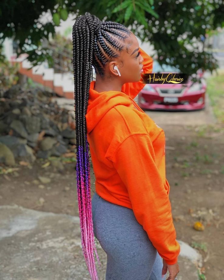 Ombre Feed In Braids, Baddie Braids, Updo Simple, Cornrows Updo, Ombre Braids, Cornrow Styles, Ombre Braid, Body Tips, Short Box Braids Hairstyles