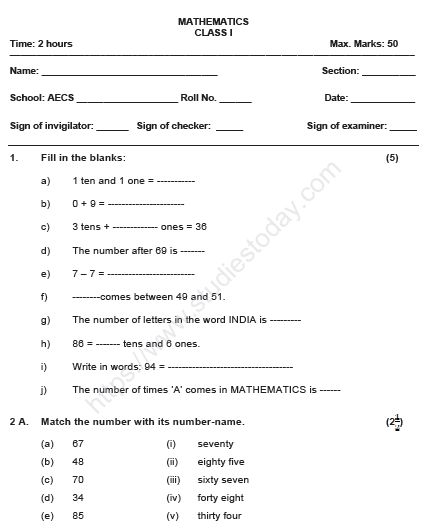 worksheet for the math test with numbers and symbols in each section, including