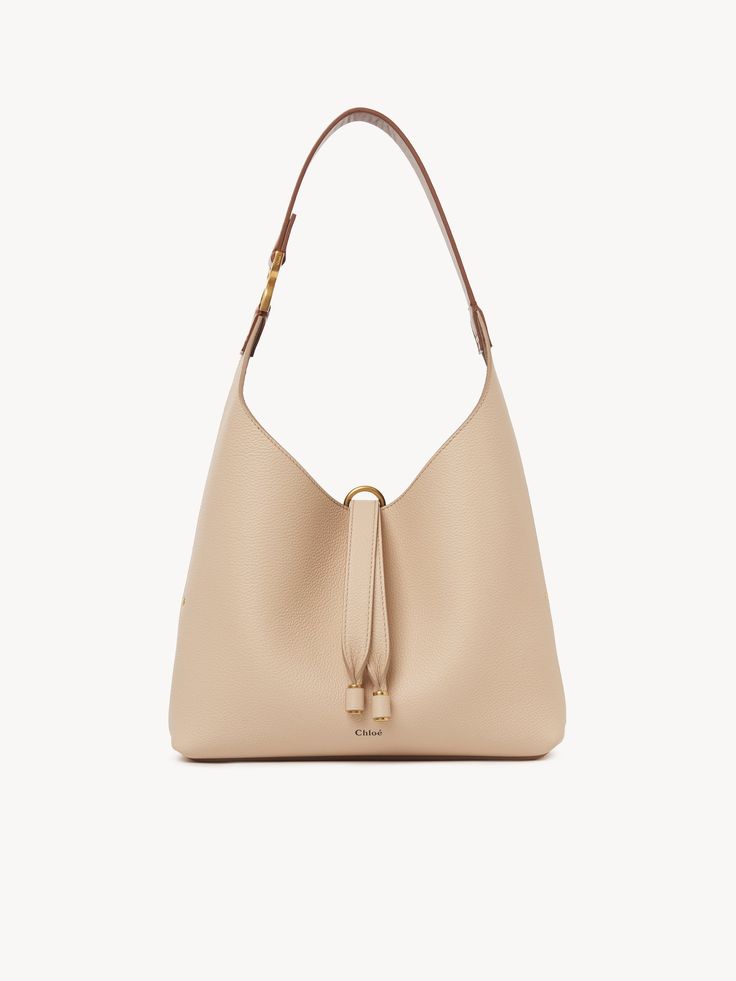 Chloé Small Marcie Hobo Bag In Grained Leather | Chloé US Timeless Hobo Bag With Gold-tone Hardware, Designer Hobo Bag With Gold-tone Hardware And Double Handle, Classic Hobo Bag With Palladium Hardware, Classic Hobo Bag With Palladium Hardware And Double Handle, Designer Hobo Bag With Gold-tone Hardware For Shopping, Designer Hobo Bag With Gold-tone Hardware For Daily Use, Timeless Hobo Bag With Smooth Grain, Evening Hobo Bag In Textured Calf Leather, Timeless Hobo Bag With Palladium Hardware