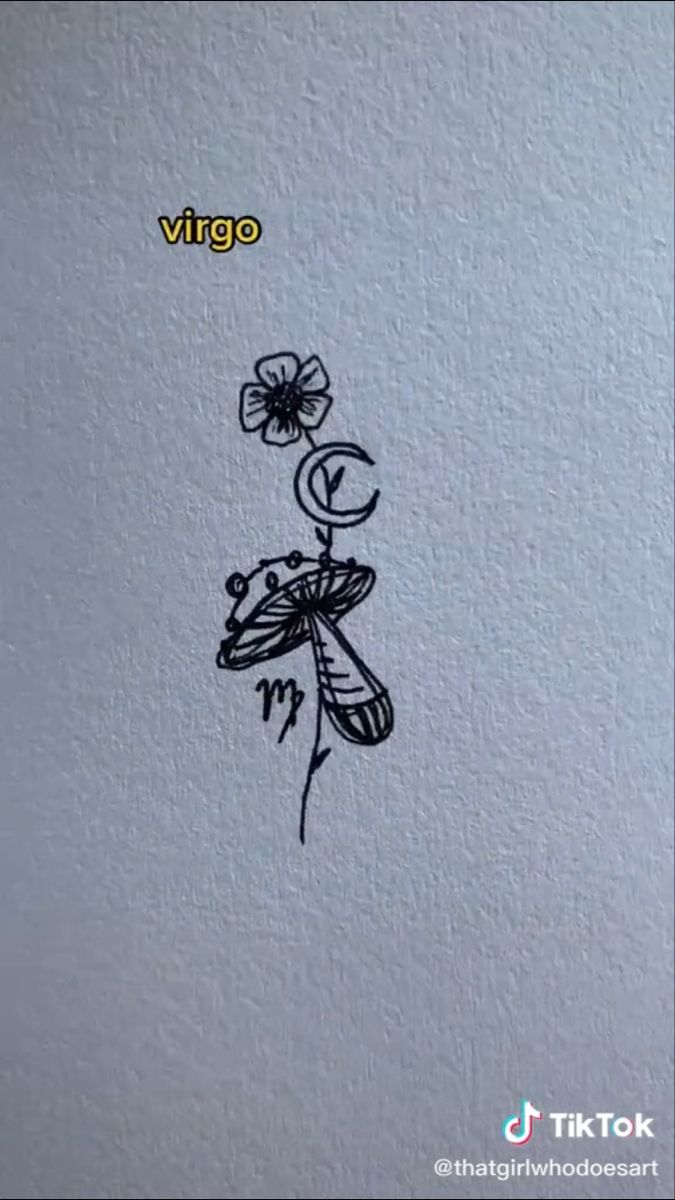 an ink drawing of a dragon with flowers on it's back and the word virgo written below