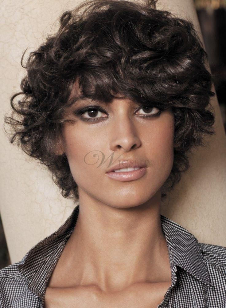 Fashion Stylish Short Curly 100% Human Hair Wig for Black Women 8 Inches Kręcony Bob, Wavy Haircut, Trendy We Fryzurach, Frizzy Curly Hair, Creative Hair, Thick Curly Hair, Short Curly Haircuts, Haircuts For Curly Hair, 100 Human Hair Wigs