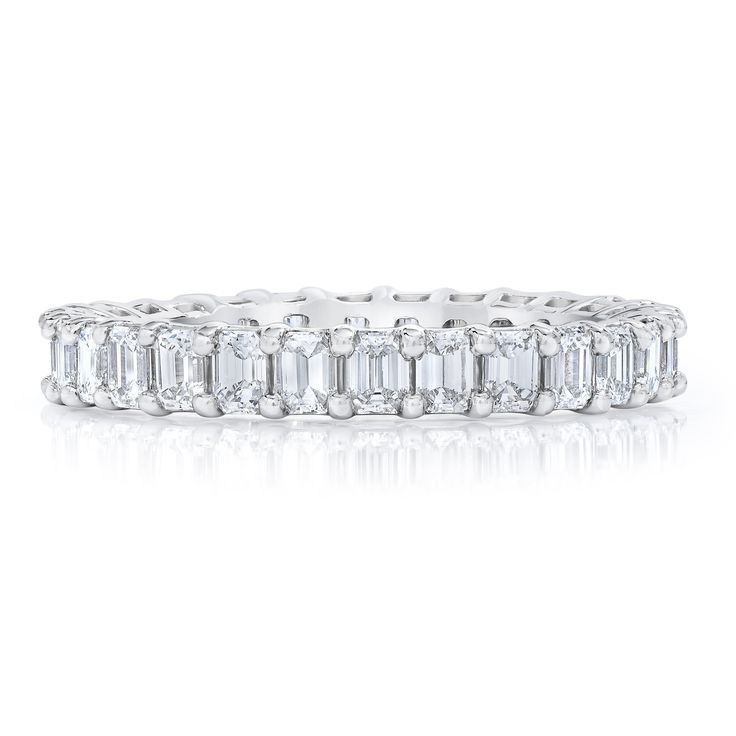 Bridal Wedding Bands Platinum / 4 Mini Emerald Diamond Band Emerald Diamond Band, Emerald Eternity Band, Ring Concierge, Necklace Length Guide, Bracelet Size Chart, Emerald Cut Engagement, Diamond Eternity Band, Emerald Engagement Ring Cut, Radiant Diamond