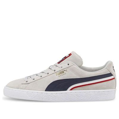 Layer up your style with the PUMA Suede Triplex. This fresh take on a sneaker icon features a triple-stacked leather Formstrip in navy, white and red. Metallic gold accents add a touch of luxury, while a white rubber cupsole keeps things grounded. Whether you're lacing up for a workout or hitting the streets, the PUMA Suede Triplex has you covered. (SNKR/Retro/Skate/Casual/Unisex/Low Top) Puma Low-top Suede Sneakers, Puma Suede Low-top Sneakers, Puma Logo Low-top Suede Sneakers, Low-top Suede Puma Sneakers, Low-top Suede Sneakers With Puma Logo, Classic Low-top Puma Sneakers, Casual Puma Sneakers With Logo, Casual Puma High-top Sneakers For Streetwear, Classic Puma Sneakers With Round Toe