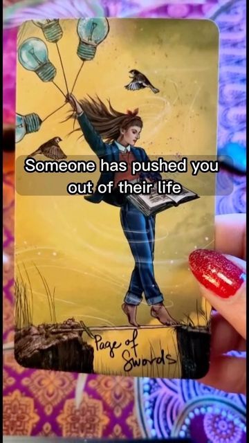 someone has pushed you out of their life and is holding up a card with the words, someone has pushed you out of their life