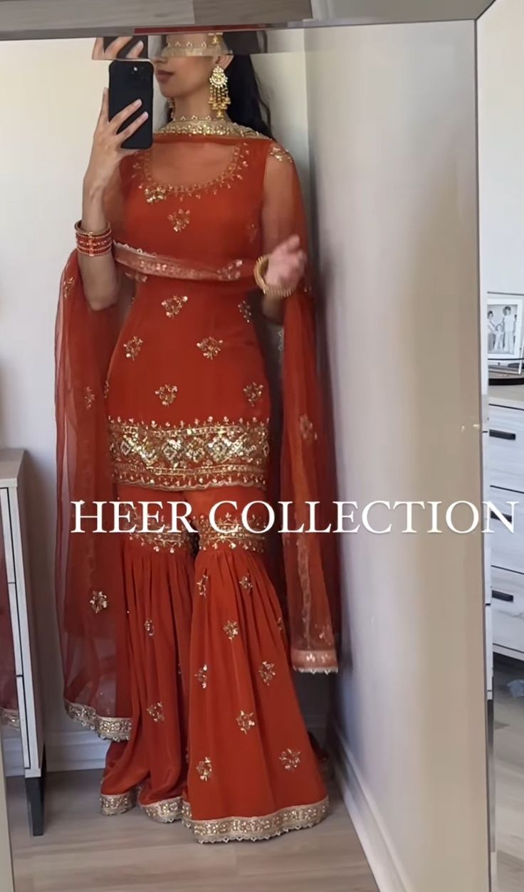 Full Covered Dress, Grara Suit Look, Reception Punjabi Outfit, Simple Satin Lehenga, Punjabi Sangeet Outfit, Suit For Marriage For Women, Sharara Hairstyle Ideas, Chooda Ceremony Outfit, Y2k Indian Outfits