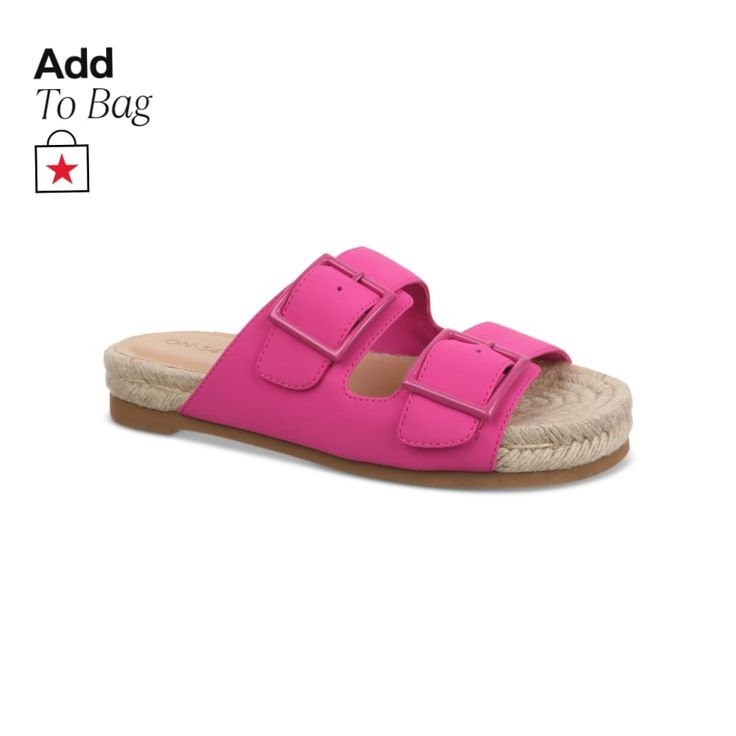 in stock Summer Double Strap Mules With Leather Footbed, Adjustable Slippers With Buckle Closure For Spring, Adjustable Buckle Closure Slippers For Spring, Adjustable Spring Slippers With Buckle Closure, Pink Open Toe Footbed Sandals, Pink Double Strap Sandals For The Beach, Pink Double Strap Slides For Summer, Pink Adjustable Open Toe Slippers, Pink Leather Footbed Sandals For Summer