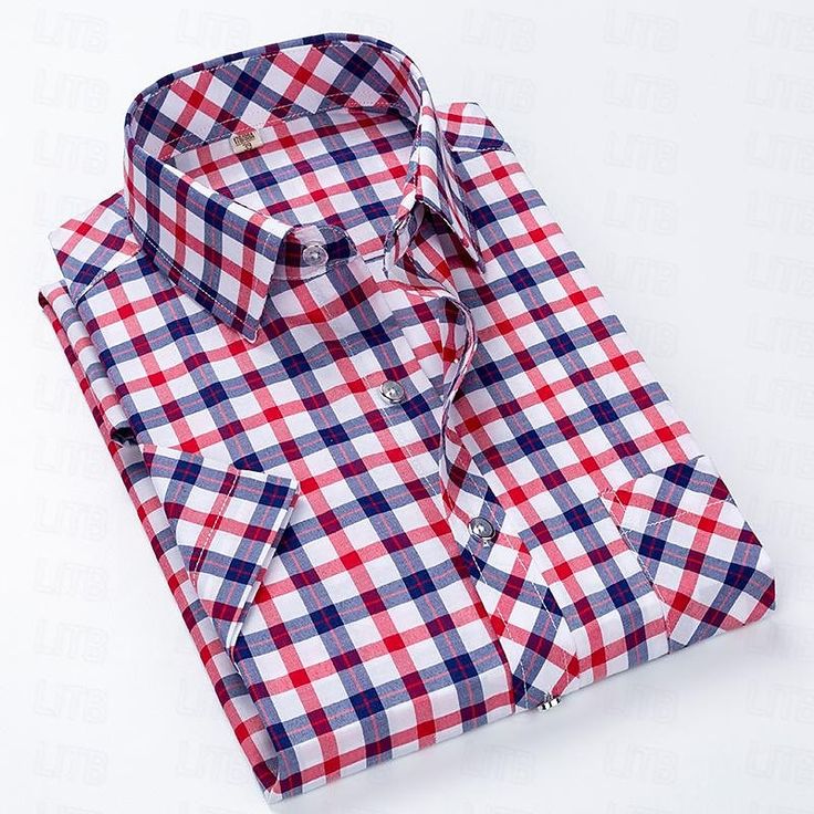 Season:Summer,Spring; Fabric:Polyester; Sleeve Length:Short Sleeve; Look After Me:Wet and Dry Cleaning,Washable; Gender:Men's; Style:Smart Casual,Comfortable,Streetwear,Fashion,Business,Basic; Tops Type:Collared Shirt,Button Up Shirt,Plaid Shirt,Dress Shirt; Occasion:Back to Office,Casual,Daily,Wedding; Fit Type:Regular Fit; Pattern:Plaid / Check; Neckline:Turndown; Front page:FF; Listing Date:10/31/2022; Bust:; Length:; Shoulder Width:; Fit US Size:null; Fit UK Size:null; Fit EU Size:null; Coll Red Half Sleeve Summer Tops, Red Half Sleeve Tops For Summer, Red Half Sleeve Shirt For Summer, Slim Fit Shirt With Button Closure For Summer, Red Slim Fit Shirt For Spring, Red Slim Fit Button-up Shirt, Red Slim Fit Shirt With Button Closure, Red Slim Fit Shirt, Spring Slim Fit Short Sleeve Shirt