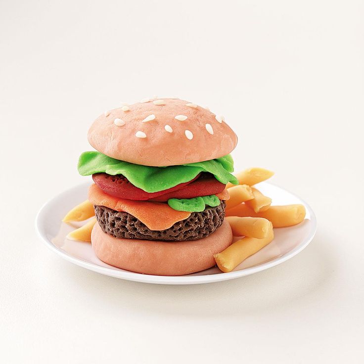 a hamburger and french fries on a plate