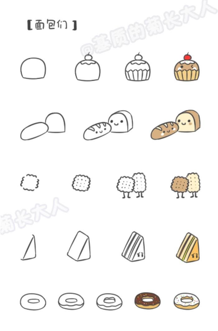 the sticker sheet is filled with different types of food and desserts on it