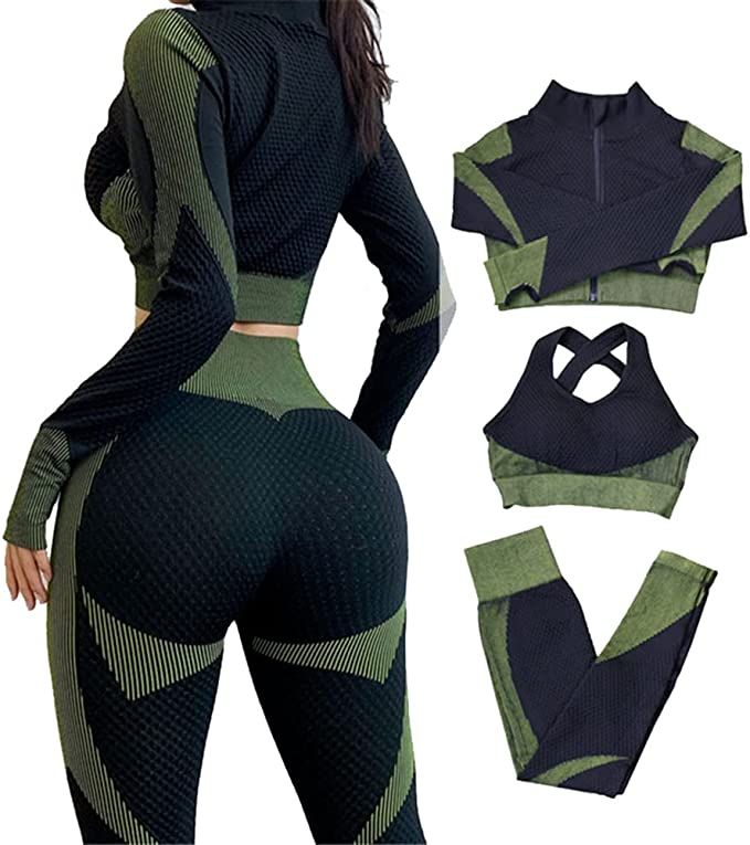 Dark Green Pants, Yoga Workout Clothes, Gym Workout Outfits, Yoga Suit, Legging Sport, Legging Outfits, Yoga Set, Running Clothes, Sportswear Women