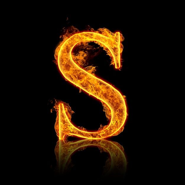 the letter s is made up of fire