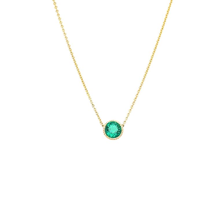 "Emerald Necklace, 14K Gold, 5MM, Emerald Bezel Necklace, Birthstone Necklace, May Birthstone, Minimalist, Birthstone Jewelry, Birthday Gift, Gift for Her, Dainty Emerald Necklace, Solid Gold, Graduation Gift, Mother's Day Gift, Shopping, Personalized Gift, BrookeMicheleDesigns Our new 5mm Emerald Bezel Necklace is sure to bring good fortune to all, a modern & classic design true to the Brooke Michele Designs aesthetic. This necklace is the perfect piece to adorn a May birthstone, or just be Elegant Emerald Pendant Necklace With Bezel Setting, May Birthstone Pendant Necklace With Bezel Setting, Formal Birthstone Pendant Necklace With Bezel Setting, Yellow Gold Birthstone Necklace With Bezel Setting, Fine Jewelry Necklace With Smooth Bezel Round Pendant, Formal Briolette Necklace With Bezel Setting, Classic Necklace With Bezel Setting For May Birthstone, Elegant Pendant Birthstone Necklace With Bezel Setting, Classic Bezel Set May Birthstone Necklaces