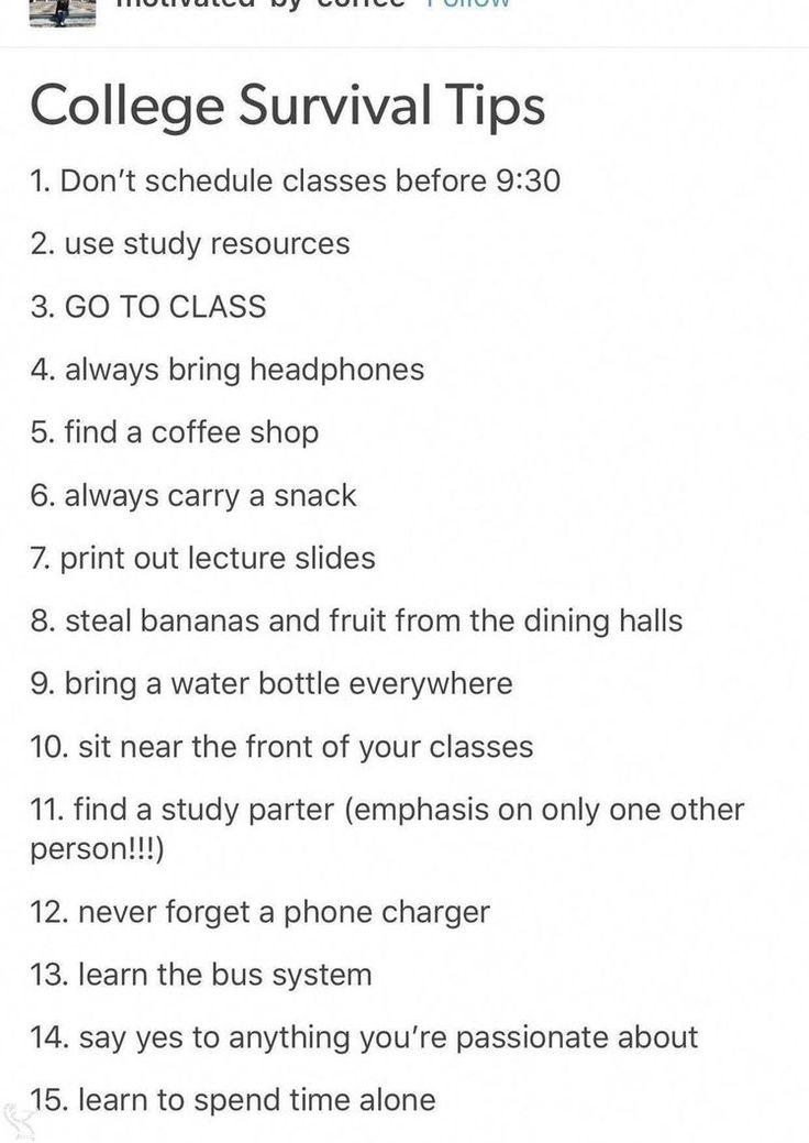 the college survival checklist is shown in this screenshoter's phone screen