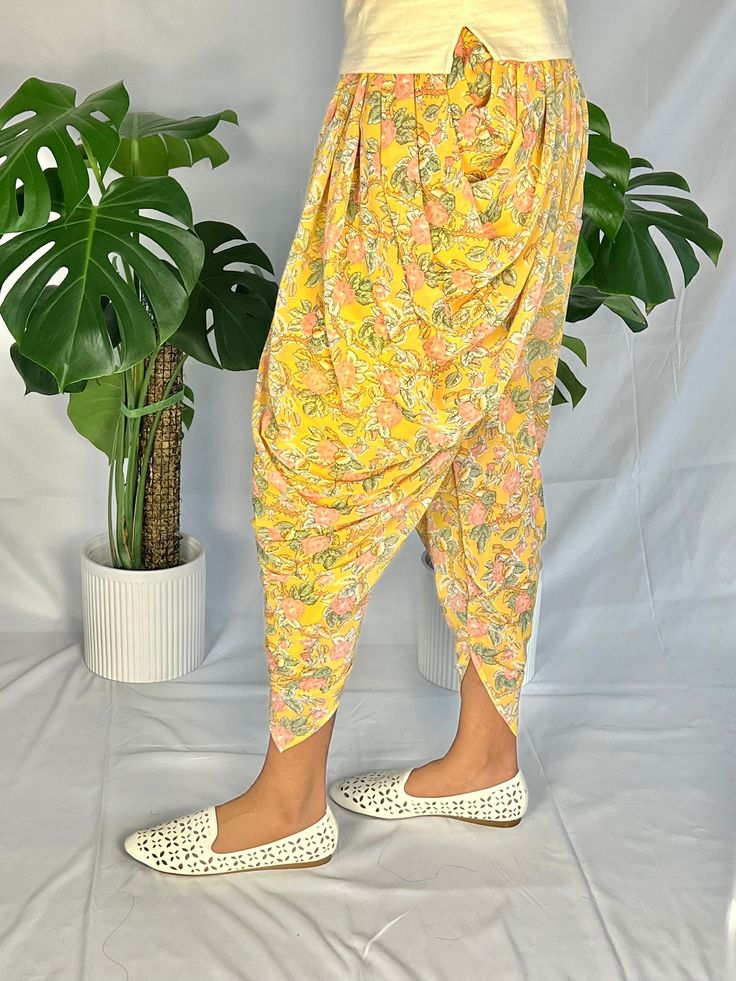 Women’s Dhoti Pants Traditional Dabka Pant Set For Summer, Cotton Festival Bottoms, Fitted Cotton Bottoms For Festivals, Fitted Harem Pants For Festivals, Ankle-length Pants For Festivals, Fitted Traditional Pant Set For Spring, Fitted Pant Set For Diwali With Traditional Drape, Traditional Fitted Pants For Festivals, Traditional Pant Set For Spring Party