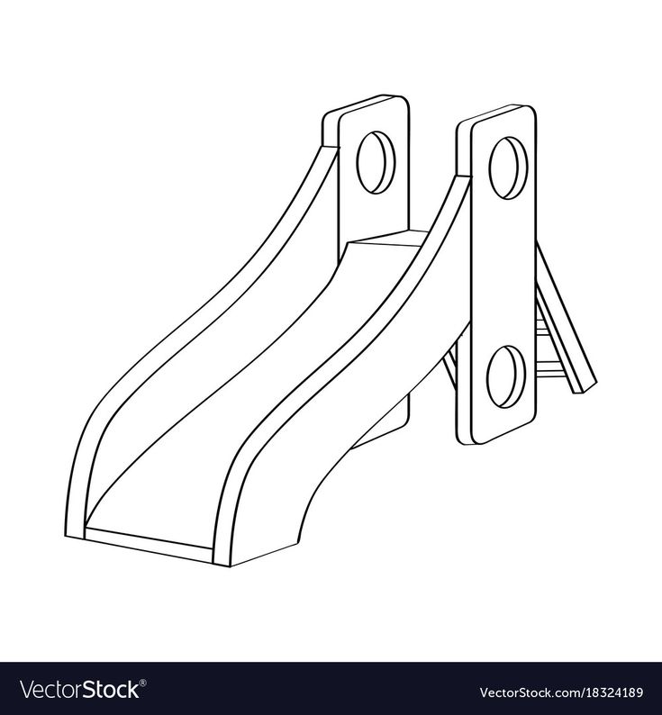 a slide for children to play on in the park or playground line art drawing style