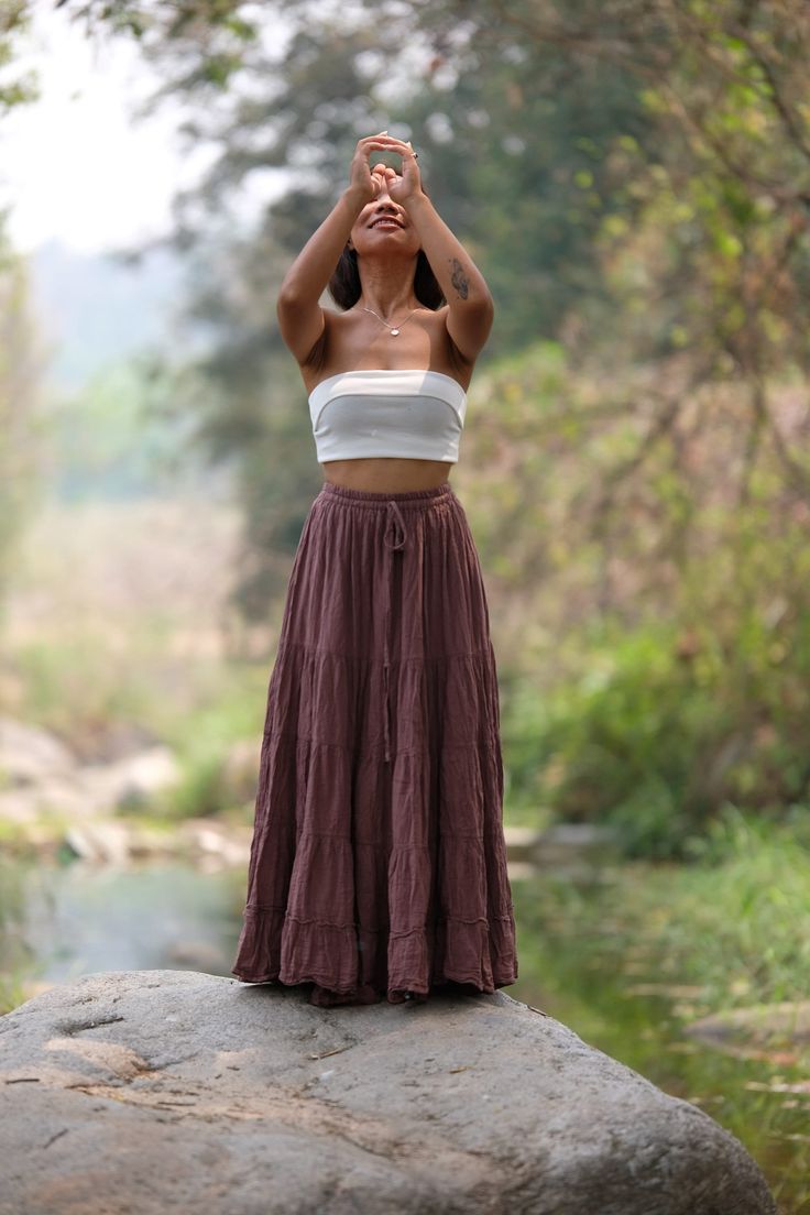 "This beautiful Skirts with  made from lightweight cotton fabric. which perfectly fit to your festival, beach, summer vacation or just new addition to your wardrobe that will inspire you for your new street look! This Skirts is comfortable and relaxation for any occasion.      🪡🧵 MATERIAL : Cotton breathable muslin This skirts will fit sizes Small to Medium , * Waist : 24'' Stretching to 40''  * Hips : up to 40''  * Length : 36\" from waist to hem  * Lining in the same material and colour (cot Gauze Skirt Outfit, Bohemian Full Length Lined Skirt, Full-length Summer Festival Skirt, Full Length Skirt For Summer Festival, Full Length Summer Festival Skirt, Non-stretch Skirted Bottoms For Beach, Bohemian High Waist Lined Maxi Skirt, Bohemian High Waist Maxi Skirt With Elastic, Bohemian High Waist Maxi Skirt With Elastic Waistband